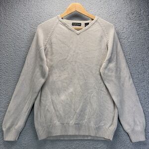 Joseph & Lyman Men’s V-Neck 100% Cotton Sweater Size M Medium‎ Gray Vintage *